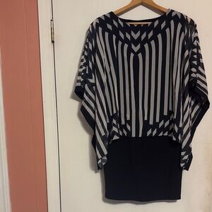 Striped Black and White Women's Top